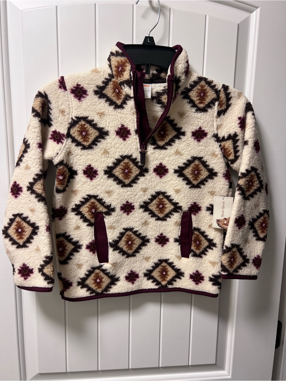 Kids size 7- Gymboree: Rustic Ranch sherpa pullover - new with tags